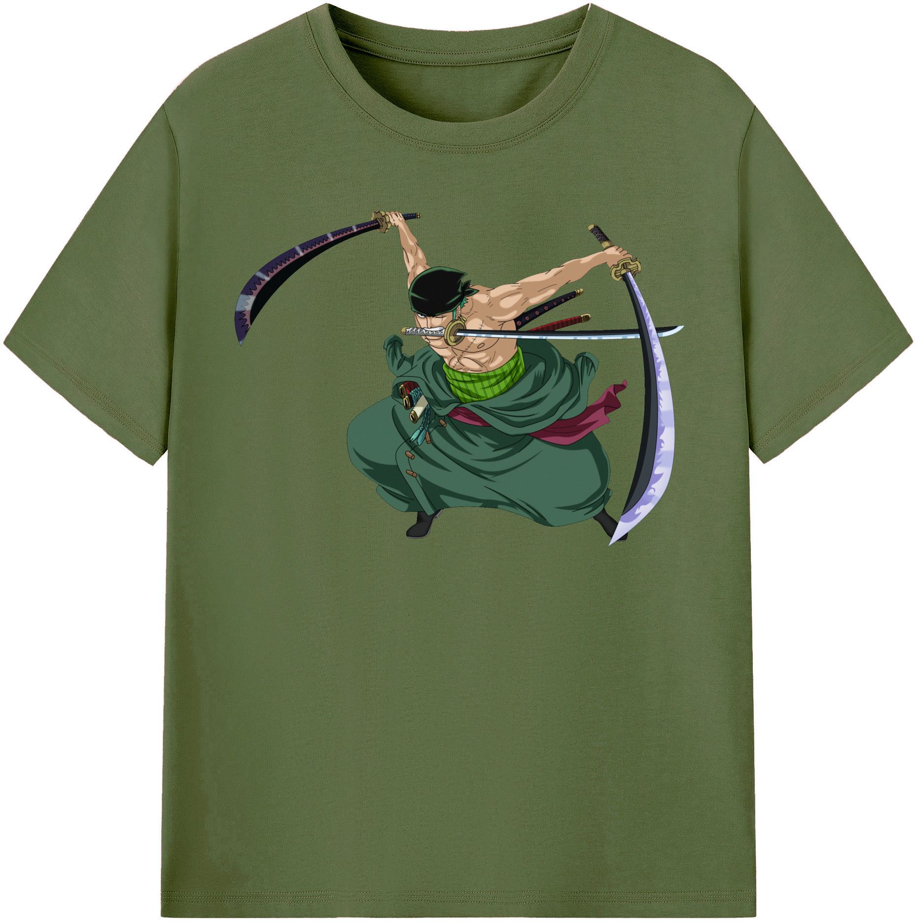 ワンピース ロロノア・ゾロ ONE PIECE Roronoa Zoro 綿100％半袖Tシャツ（フロントプリント）